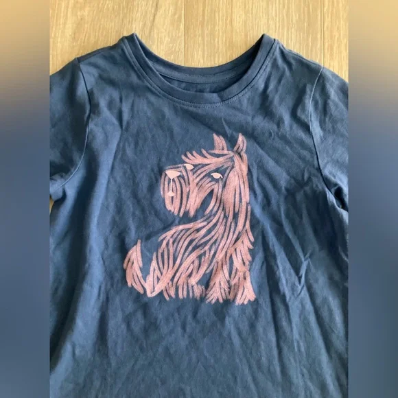 Tea Collection Kids Happy Hund Dog Long Sleeve Graphic Tee - Size 6 - Picture 4 of 10